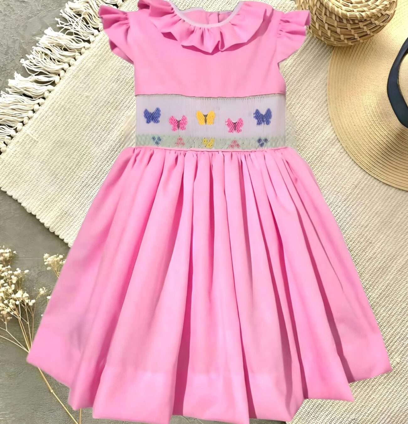 Vestido para niña con bordados elegantes_ Bordado 100% artesanal